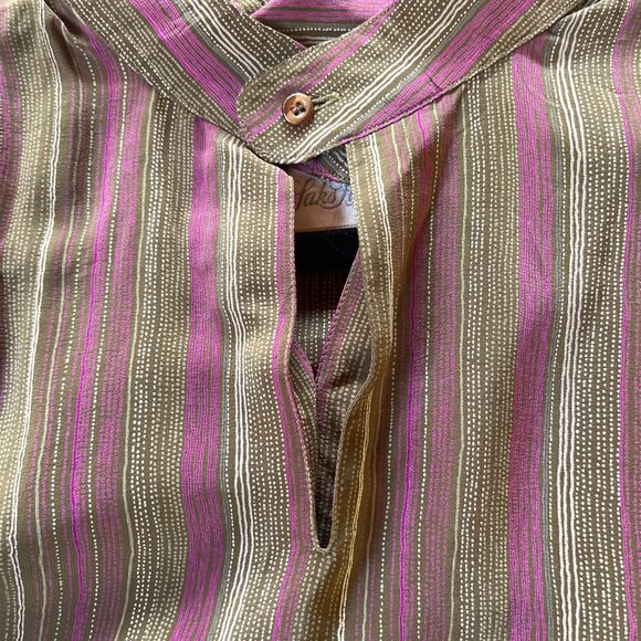 Vintage 1980s Francesca of Damon for  Starington Striped Silk Blouse - S/M - Picture 4 of 13